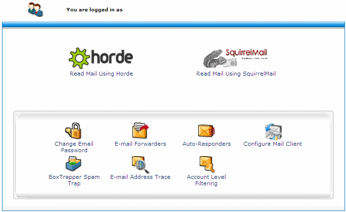 Webmail portal screenshot
